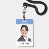 Moderne Grote Medewerker Foto Personeel ID Badge (Voorkant met koord)