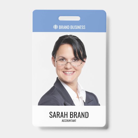 Moderne Grote Medewerker Foto Personeel ID Badge (Voorkant)