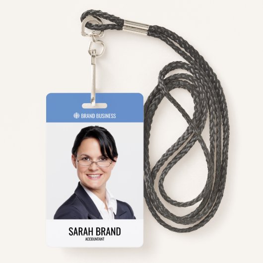 Moderne Grote Medewerker Foto Personeel ID Badge (Voorkant met draagriem)