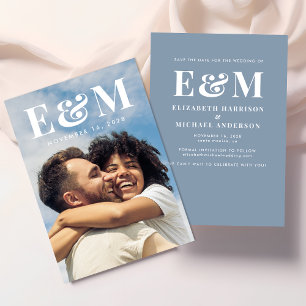 Moderne grote Monogram Initialen Foto Save The Date