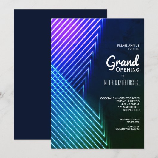 Moderne Grote Openingsuitnodigingen (Voorkant / Achterkant)