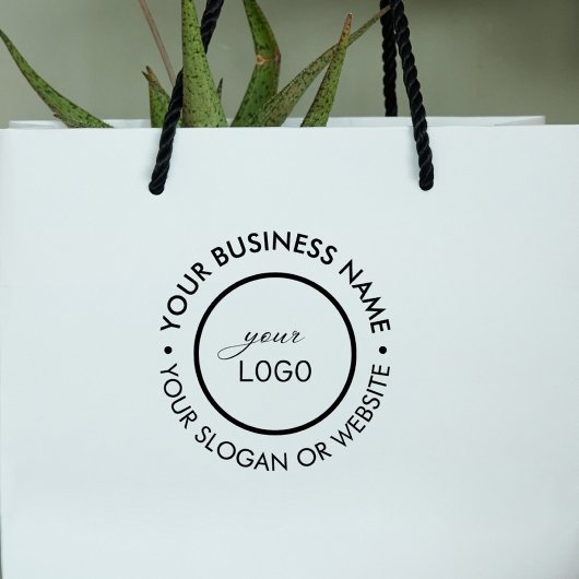 Moderne grote ronde bedrijf aangepaste logo slogan rubberstempel