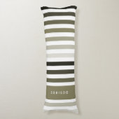 Moderne grote strepen en naam in gedroogd kruideng lichaamskussen (Voorkant Verticaal)