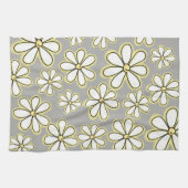 Moderne grote witte gele dagen grijs theedoek (Horizontaal)