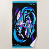 Moderne grote witte haaien  strandlaken (Voorkant)