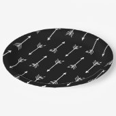 Moderne Grote Witte Pijlen & Zwart Papieren Bordje (Gekanteld)