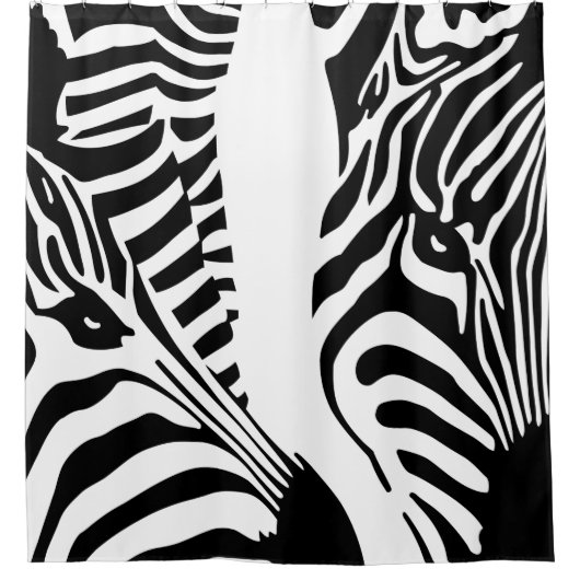 Moderne grote Zebra gezichten Douchegordijn (Voorkant)