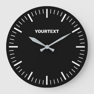 Moderne, grote zwarte klok zonder nummerklok