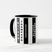 Moderne grote zwarte strepes legant mok (Voorkant links)