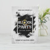 Moderne Grunge Block Party Kaart (Staand voorkant)