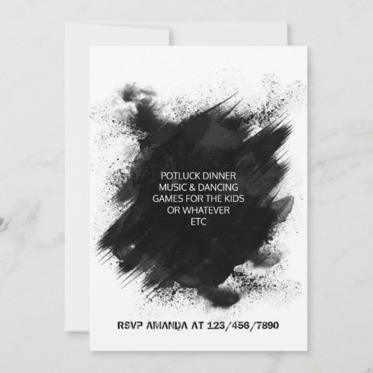 Moderne Grunge Block Party Kaart (Achterkant)