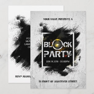Moderne Grunge Blockfeest Kaart