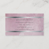 Moderne Grunge Faux Zilveren Trim Visitekaartje (Achterkant)