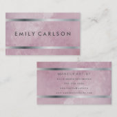 Moderne Grunge Faux Zilveren Trim Visitekaartje (Voorkant / Achterkant)