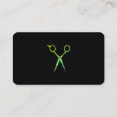 Moderne Grunge Green Scissors Afspraak II Afsprakenkaartje (Achterkant)