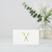 Moderne Grunge Green Scissors Appointment Afsprakenkaartje (Staand voorkant)