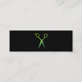 Moderne Grunge Groene Schaar Mini Visitekaartje (Voorkant)