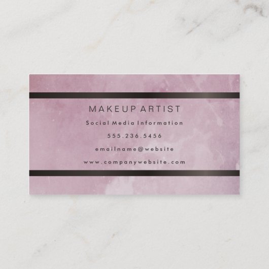 Moderne grunge met bruine metalen sierstrip visitekaartje (Achterkant)