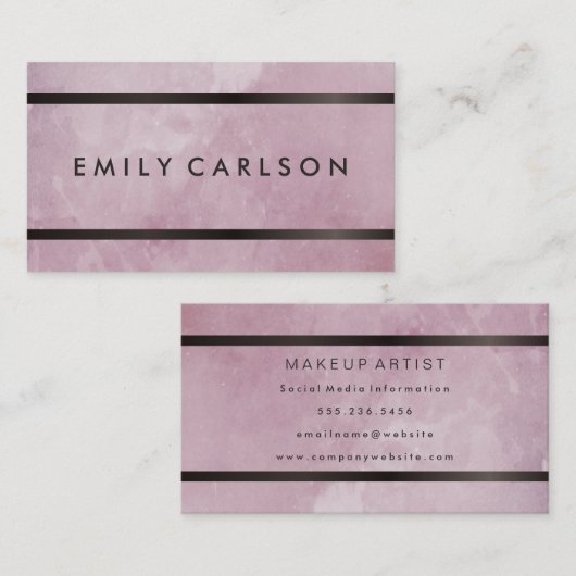 Moderne grunge met bruine metalen sierstrip visitekaartje (Voorkant / Achterkant)