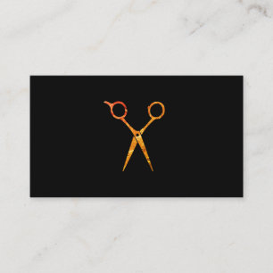 Moderne Grunge Oranje Schaarbeschikking Visitekaartje