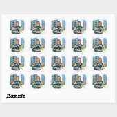 Moderne Grunge Rand Foto Bedankt Vierkante Sticker (Vel)