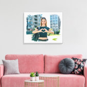 Moderne Grunge Rand Foto Canvas Afdruk (Insitu (Woonkamer))