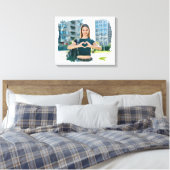 Moderne Grunge Rand Foto Canvas Afdruk (Insitu (Slaapkamer))