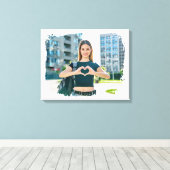 Moderne Grunge Rand Foto Canvas Afdruk (Insitu (Houten vloer))