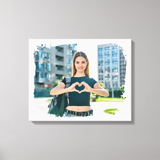 Moderne Grunge Rand Foto Canvas Afdruk (Voorkant)