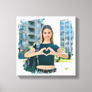 Moderne Grunge Rand Foto Canvas Afdruk