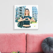Moderne Grunge Rand Foto Canvas Afdruk (Insitu (Woonkamer))