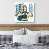 Moderne Grunge Rand Foto Canvas Afdruk (Insitu (Slaapkamer))