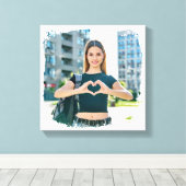 Moderne Grunge Rand Foto Canvas Afdruk (Insitu (Houten vloer))