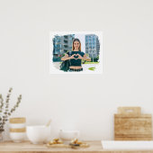 Moderne Grunge Rand Foto Poster (Keuken)