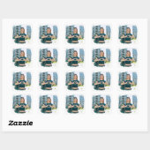 Moderne Grunge Rand Foto Vierkante Sticker (Vel)