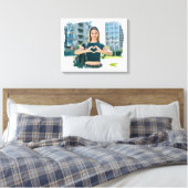 Moderne Grunge-randfoto Canvas Afdruk (Insitu (Slaapkamer))