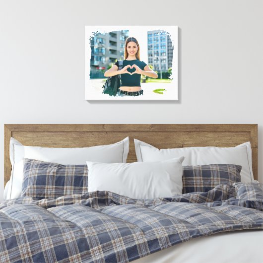 Moderne Grunge-randfoto Canvas Afdruk (Insitu (Slaapkamer))