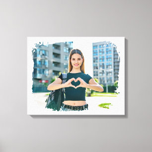 Moderne Grunge-randfoto Canvas Afdruk