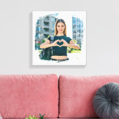 Moderne Grunge-randfoto Canvas Afdruk (Insitu (Woonkamer))