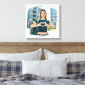 Moderne Grunge-randfoto Canvas Afdruk (Insitu (Slaapkamer))