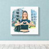 Moderne Grunge-randfoto Canvas Afdruk (Insitu (Houten vloer))