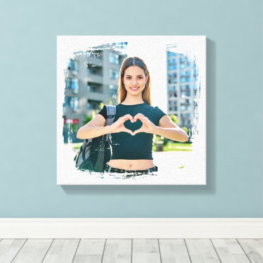 Moderne Grunge-randfoto Canvas Afdruk (Insitu (Houten vloer))