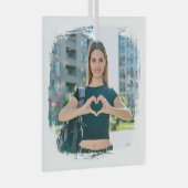 Moderne Grunge-randfoto Glas Ornament (Voorkant Rechts)