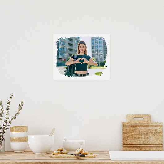 Moderne Grunge-randfoto Poster (Keuken)