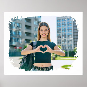 Moderne Grunge-randfoto Poster