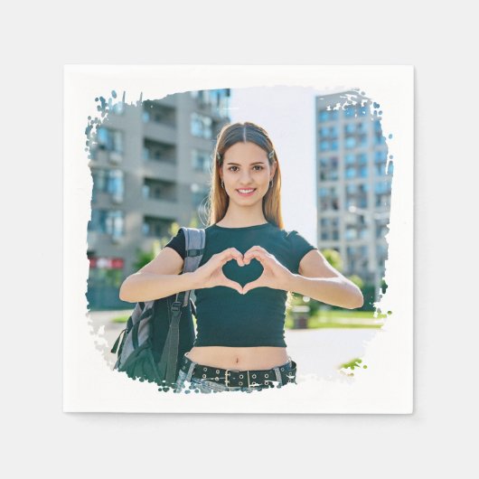 Moderne Grunge-randfoto Servet (Voorkant)