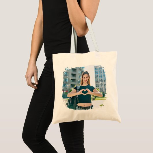 Moderne Grunge-randfoto Tote Bag (Voorkant (product))