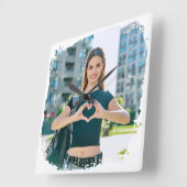 Moderne Grunge-randfoto Vierkante Klok (Hoek)