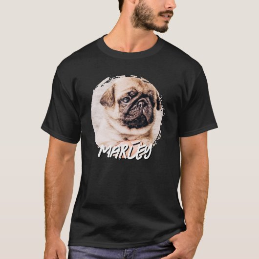 Moderne Grunge Speelse Eenvoudige Aangepaste Foto T-shirt (Voorkant)