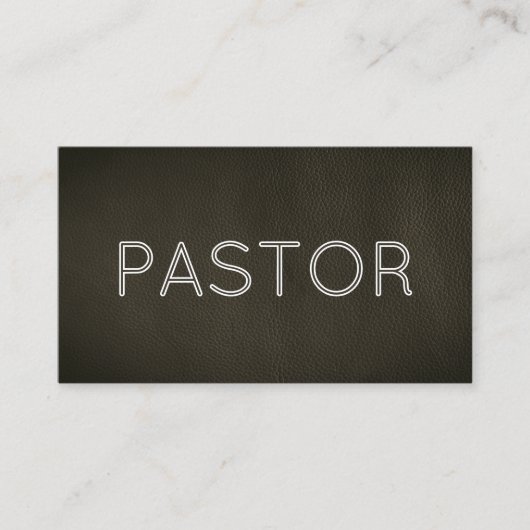 Moderne Grunge Zwarte Lederen Kerk Visitekaartje (Voorkant)